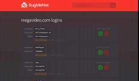 
							         megavideo.com passwords - BugMeNot								  
							    