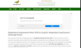 
							         Meghalaya Employment News 2019 in English | Meghalaya ...								  
							    