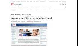 
							         Mehr Produkte und Services: Ingram Micro überarbeitet Value-Portal ...								  
							    