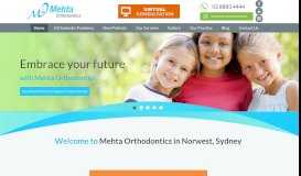 
							         Mehta Orthodontics, Norwest Orthodontics Orthodontist Sydney								  
							    