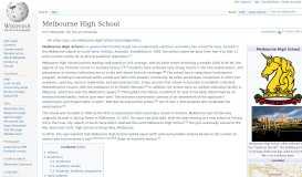 
							         Melbourne High School - Wikipedia								  
							    