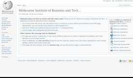 
							         Melbourne Institute of Business and Technology - Wikipedia								  
							    