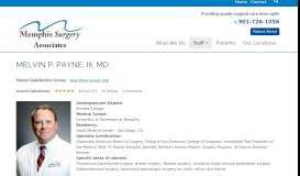 
							         Melvin P. Payne, III, MD | Memphis Surgery Associates								  
							    