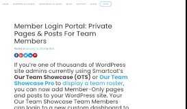 
							         Member Login Portal: Private Pages & Posts For Team Members ...								  
							    