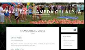 
							         Member Resources - Texas Tech Lambda Chi Alpha								  
							    