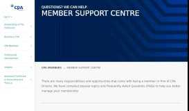 
							         Member Support Centre | CPA Ontario								  
							    