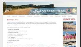 
							         Members Area - AVALON BEACH SLSC								  
							    