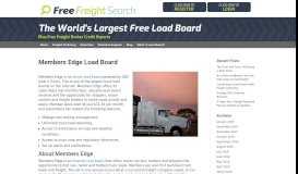 
							         Members Edge | MembersEdge | FreeFreightSearch.com your ...								  
							    
