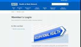 
							         Member's Login - NHS Health at Work Network								  
							    