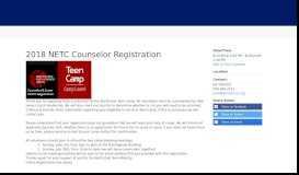 
							         Members Responsive Portal - 2018 NETC Counselor Registration								  
							    
