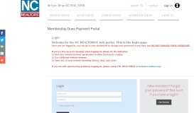 
							         Membership Dues Payment Portal » NC REALTORS®								  
							    