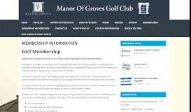 
							         MEMBERSHIP INFORMATION – Manor of Groves Golf Club								  
							    