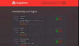 
							         membership.com passwords - BugMeNot								  
							    