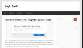 
							         member.wakefern.com- ShopRite Portal Employee Login								  
							    