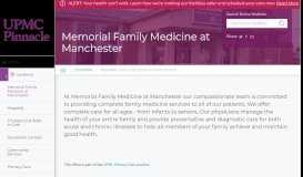 
							         Memorial Family Medicine at Manchester | York, Pa - UPMC Pinnacle								  
							    