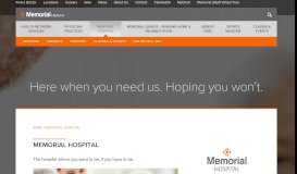 
							         Memorial Hospital | Memorial Health								  
							    
