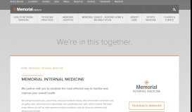 
							         Memorial Internal Medicine | Memorial Health								  
							    
