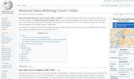 
							         Memorial Sloan Kettering Cancer Center - Wikipedia								  
							    