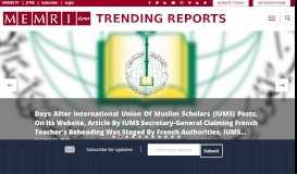 
							         MEMRI | Middle East Media Research Institute								  
							    