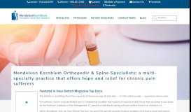 
							         Mendelson Kornblum Orthopedic & Spine Specialists: a multi-specialty ...								  
							    