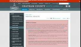 
							         Mental Health | Chatham County, NC								  
							    