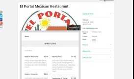 
							         Menus for El Portal Mexican Restaurant - Auburn - SinglePlatform								  
							    