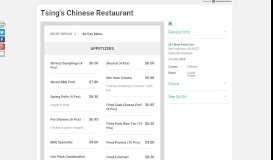
							         Menus for Tsing's Chinese Restaurant - San Francisco - SinglePlatform								  
							    