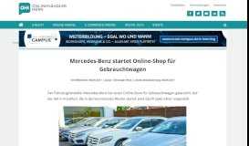 
							         Mercedes-Benz startet Online-Shop für Gebrauchtwagen								  
							    