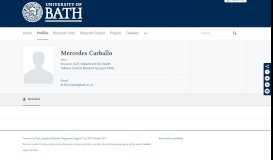 
							         Mercedes Carballo — the University of Bath's research portal								  
							    