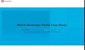 
							         Merck Developer Portal Case Study - Thoughtbot								  
							    