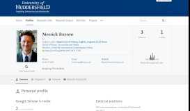
							         Merrick Burrow — University of Huddersfield Research Portal								  
							    