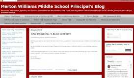 
							         Merton Williams Middle School Principal's Blog								  
							    