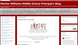 
							         Merton Williams Middle School Principal's Blog: Picture Day is Coming!								  
							    