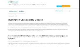 
							         Message From Burlington Coat Factory - Trading Partner Update								  
							    