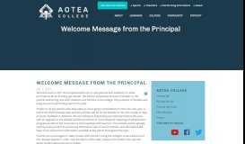 
							         Message from the Principal - Aotea College								  
							    