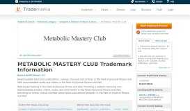 
							         METABOLIC MASTERY CLUB Trademark of Natural Health ...								  
							    