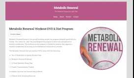 
							         Metabolic Renewal - Workout DVD and Diet Program by Jade ...								  
							    