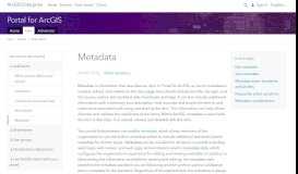 
							         Metadata—Portal for ArcGIS | ArcGIS Enterprise								  
							    