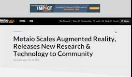 
							         Metaio Scales Augmented Reality, Releases New Research ...								  
							    