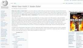 
							         Metal Gear Solid 3: Snake Eater - Wikipedia								  
							    