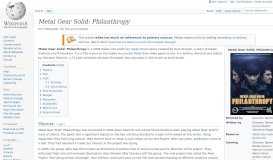 
							         Metal Gear Solid: Philanthropy - Wikipedia								  
							    