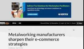 
							         Metalworking manufacturers sharpen their e-commerce strategies								  
							    