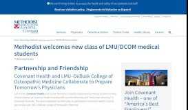 
							         Methodist welcomes new class of LMU/DCOM medical students ...								  
							    
