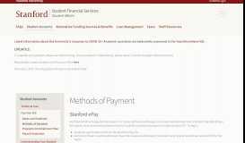 
							         Methods of Payment | Student Financial Services								  
							    