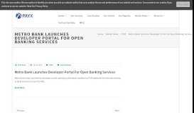 
							         Metro Bank launches developer portal for open banking services ...								  
							    