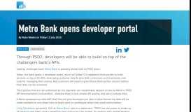 
							         Metro Bank opens developer portal - AltFi News								  
							    