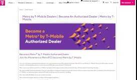 
							         Metro by T-Mobile Dealers | Become An Authorized Dealer | MetroPCS®								  
							    