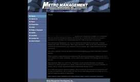 
							         Metro Management Development, Inc.								  
							    