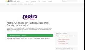 
							         MetroPCS in Portales, Roosevelt County, New Mexico outage or ...								  
							    