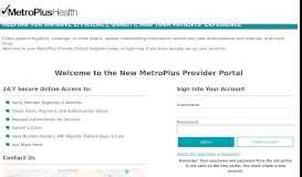 
							         MetroPlus Provider portal								  
							    